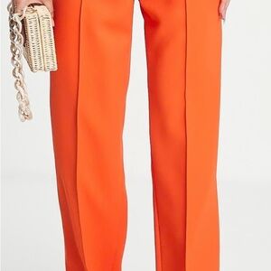 Mango Vibrant Orange Wide Leg Pants